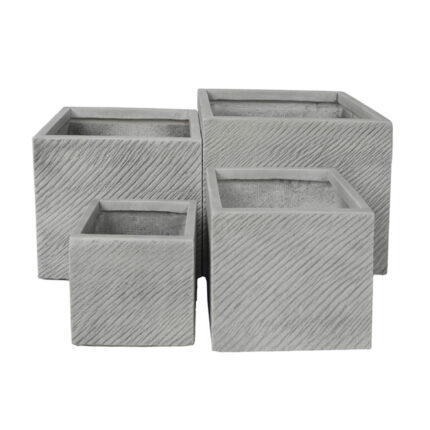 ΣΕΤ 4ΤΜΧ ΓΛΑΣΤΡΕΣ ΤΕΤΡΑΓΩΝΕΣ FB94730 FIBERCLAY ΓΚΡΙ CEMENT 37x37x31.5Υεκ.