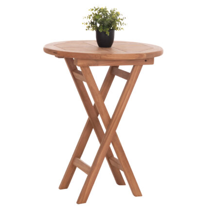 ΤΡΑΠΕΖΙ ΣΚΗΝΟΘΕΤΗ ΣΤΡΟΓΓΥΛΟ FB918119 ΞΥΛΟ TEAK--ΦΥΣΙΚΟ Φ60x75Υεκ.