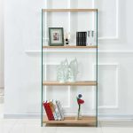 ΒΙΒΛΙΟΘΗΚΗ ΑΠΟ ΓΥΑΛΙ ΚΑΙ ΡΑΦΙΑ ΑΠΟ MDF 76X30X165Υεκ.FB98092 - Image 2
