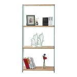 ΒΙΒΛΙΟΘΗΚΗ ΑΠΟ ΓΥΑΛΙ ΚΑΙ ΡΑΦΙΑ ΑΠΟ MDF 76X30X165Υεκ.FB98092