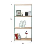 ΒΙΒΛΙΟΘΗΚΗ ΑΠΟ ΓΥΑΛΙ ΚΑΙ ΡΑΦΙΑ ΑΠΟ MDF 76X30X165Υεκ.FB98092 - Image 3