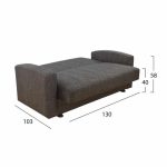 ΚΑΝΑΠΕΣ ΚΡΕΒΑΤΙ 2ΘΕΣΙΟΣ FB93075.01 ΚΑΦΕ ΥΦΑΣΜΑ 157x77x83Yεκ. - Image 3