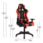 ΚΑΡΕΚΛΑ ΓΡΑΦΕΙΟΥ GAMING FB91062.01 ΜΑΥΡΟ ΚΟΚΚΙΝΟ PU 68,5 x 71,5 x 133,5 εκ. - Image 2
