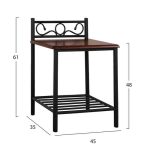 ΚΟΜΟΔΙΝΟ FB9388 ΑΠΟ ΜΕΤΑΛΛΟ ΚΑΙ ΞΥΛΟ 45x35x48-61 εκ. - Image 2