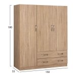 ΝΤΟΥΛΑΠΑ 3ΦΥΛΛΗ FB9384.02 ΜΕ ΔΥΟ ΣΥΡΤΑΡΙΑ SONAMA 150X55Χ180Υεκ. - Image 2