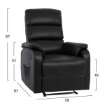 ΠΟΛΥΘΡΟΝΑ ΜΕ ΑΝΑΚΛΙΣΗ ΚΑΙ MASSAGE FB98316.01 ΜΑΥΡΟ PU 78x97x97 εκ. - Image 2