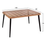 ΣΕΤ 5ΤΜΧ WICKER ΜΕ ΤΡΑΠΕΖΙ 140X80Χ78Υ ΜΠΕΖ & ΜΑΥΡΟ ΧΡΩΜΑ FB910492 - Image 2