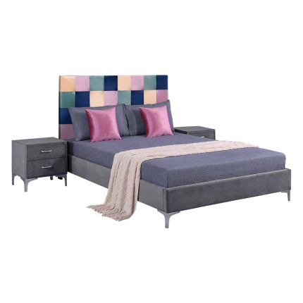 ΣΕΤ ΚΡΕΜΑΤΟΚΑΜΑΡΑΣ 3 ΤΜΧ ΒΕΛΟΥΔΟ ΓΚΡΙ COLOR PATTERN FB911260