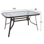 ΣΕΤ ΤΡΑΠΕΖΑΡΙΑ 5ΤΜΧ 140X80 & 4 ΠΟΛΥΘΡΟΝΕΣ BAMBOO ΚΑΦΕ - Image 2