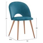 ΣΕΤ ΤΡΑΠΕΖΑΡΙΑ 5ΤΜΧ ΜΕ ΤΡΑΠΕΖΙ 140Χ80X75 & ΚΑΡΕΚΛΕΣ ΒΕΛΟΥΔΟ ΤΙΡΚΟΥΑΖ FB911410 - Image 3
