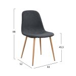 ΣΕΤ ΤΡΑΠΕΖΑΡΙΑΣ 5 ΤΜΧ ΤΡΑΠΕΖΙ 45x54x84 cm ΜΕ ΚΑΡΕΚΛΕΣ ΓΚΡΙ FB911330.10 - Image 3