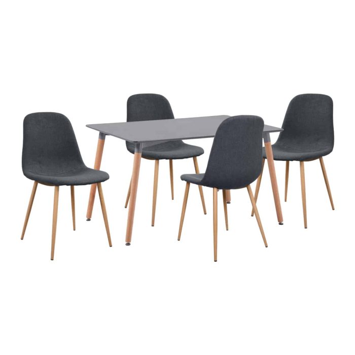 ΣΕΤ ΤΡΑΠΕΖΑΡΙΑΣ 5 ΤΜΧ ΤΡΑΠΕΖΙ 45x54x84 cm ΜΕ ΚΑΡΕΚΛΕΣ ΓΚΡΙ FB911330.10 - Image 1
