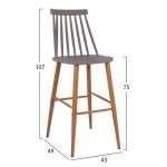 ΣΚΑΜΠΟ ΜΠΑΡ FB98459.10 ΣΕ ΓΚΡΙ ΧΡΩΜΑ 43x49x107 εκ. - Image 2