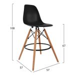 ΣΚΑΜΠΟ ΜΠΑΡ FB90173.02 ΜΑΥΡΟ 47x50x108Υ εκ. - Image 2