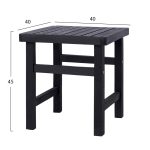 ΣΚΑΜΠΩ ΤΡΑΠΕΖΑΚΙ ΜΑΥΡΟ KOLI 40Χ40X45Υ εκ. FB9289.04 - Image 2
