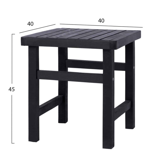 ΣΚΑΜΠΩ ΤΡΑΠΕΖΑΚΙ ΜΑΥΡΟ KOLI 40Χ40X45Υ εκ. FB9289.04 - Image 2