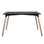 ΤΡΑΠΕΖΙ FB98697.02, μαύρο MDF, ξύλινα πόδια οξιά, 160Χ90X74Υεκ. - Image 2