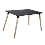 ΤΡΑΠΕΖΙ FB98697.02, μαύρο MDF, ξύλινα πόδια οξιά, 160Χ90X74Υεκ. - Image 3
