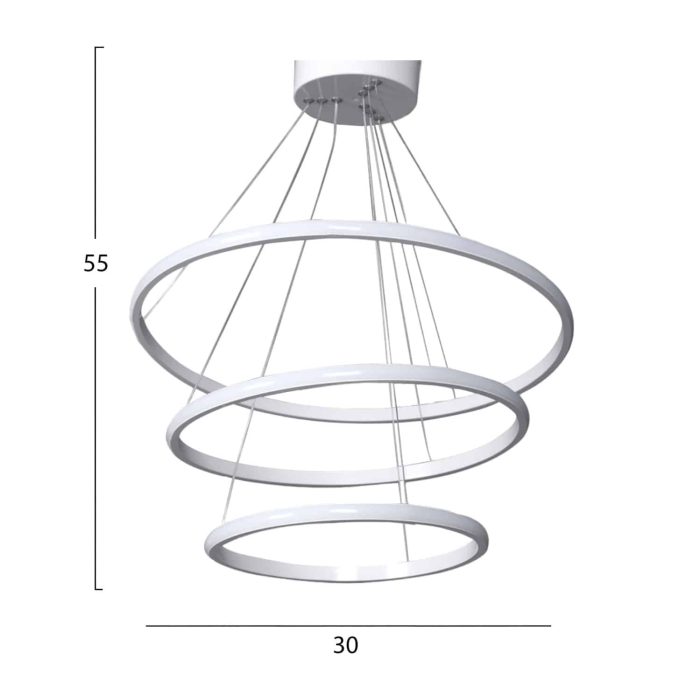 ΦΩΤΙΣΤΙΚΟ ΟΡΟΦΗΣ LED ΛΕΥΚΟ FB97510.01 30x28x55 εκ. - Image 2