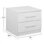 ΚΟΜΟΔΙΝΟ ΜΕΛΑΜΙΝΗΣ FB92220.05 ΛΕΥΚΟ 48x40,5x41,5 εκ. - Image 2