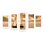 ΠΙΝΑΚΑΣ ΠΕΝΤΑΠΤΥΧΟ MDF SUNSET SAILING FB97206.01 100X0,3X60 εκ. - Image 2