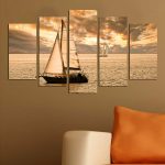 ΠΙΝΑΚΑΣ ΠΕΝΤΑΠΤΥΧΟ MDF SUNSET SAILING FB97206.01 100X0,3X60 εκ. - Image 3
