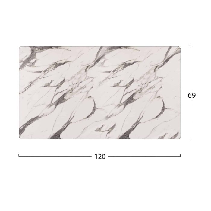 ΕΠΙΦΑΝΕΙΑ ΤΡΑΠΕΖΙΟΥ HPL FB95840.11 MARBLE WHITE-GREY 120x69 εκ. ΠΑΧΟΥΣ 12mm. - Image 2