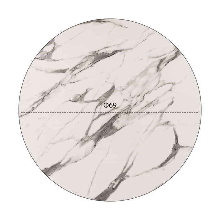 ΕΠΙΦΑΝΕΙΑ ΤΡΑΠΕΖΙΟΥ HPL FB95842.11 MARBLE WHITE-GREY Φ69 εκ. ΠΑΧΟΥΣ 12mm. - Image 2