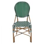 ΚΑΡΕΚΛΑ ΑΛΟΥΜΙΝΙΟΥ ΜΕ WICKER ΠΡΑΣΙΝΟ ΛΕΥΚΟ FB95792.01 47x55x98 εκ. - Image 3