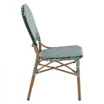 ΚΑΡΕΚΛΑ ΑΛΟΥΜΙΝΙΟΥ ΜΕ WICKER ΠΡΑΣΙΝΟ ΛΕΥΚΟ FB95792.01 47x55x98 εκ. - Image 4