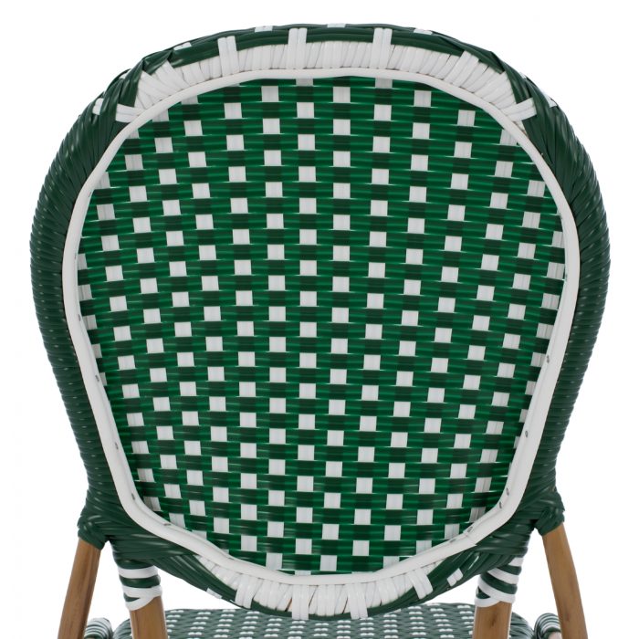 ΚΑΡΕΚΛΑ ΑΛΟΥΜΙΝΙΟΥ ΜΕ WICKER ΠΡΑΣΙΝΟ ΛΕΥΚΟ FB95792.01 47x55x98 εκ. - Image 7