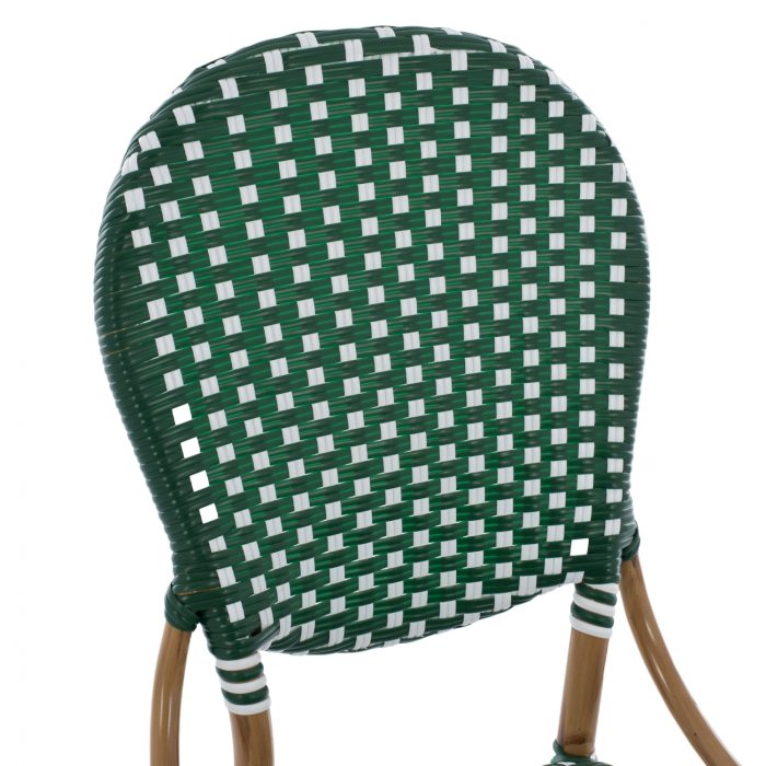 ΚΑΡΕΚΛΑ ΑΛΟΥΜΙΝΙΟΥ ΜΕ WICKER ΠΡΑΣΙΝΟ ΛΕΥΚΟ FB95792.01 47x55x98 εκ. - Image 8