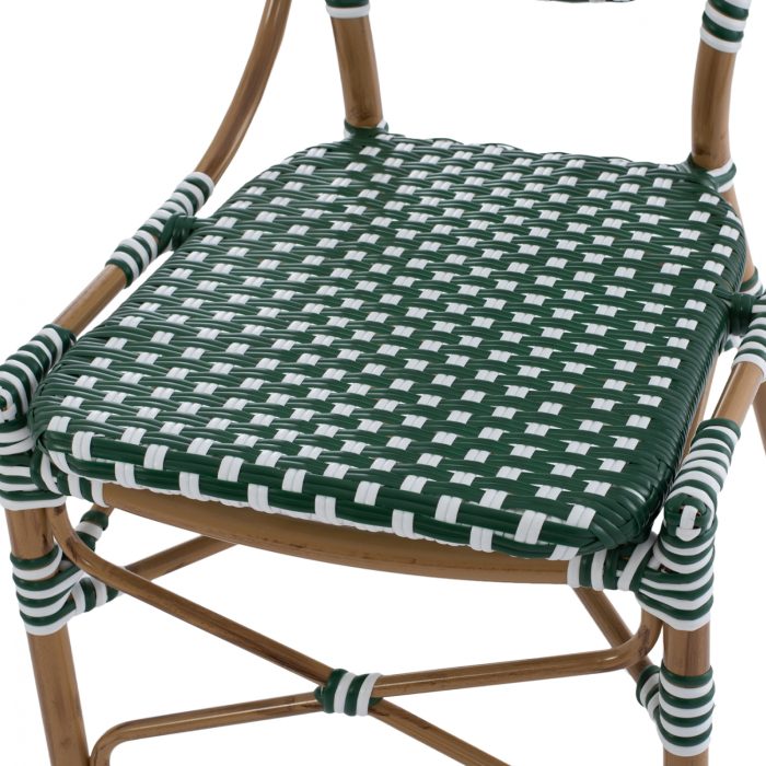 ΚΑΡΕΚΛΑ ΑΛΟΥΜΙΝΙΟΥ ΜΕ WICKER ΠΡΑΣΙΝΟ ΛΕΥΚΟ FB95792.01 47x55x98 εκ. - Image 9