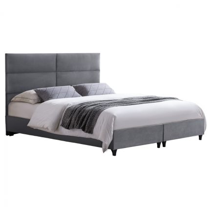 ΚΡΕΒΑΤΙ ΑΠΟ ΓΚΡΙ ΒΕΛΟΥΔΟ FB9628.10 ΓΙΑ ΣΤΡΩΜΑ 180x200 εκ.