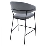 MEDIUM HEIGHT STOOL FB98734.01 GRAY VELVET WITH BLACK FRAME 60x55x100Y cm. - Image 5