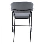 MEDIUM HEIGHT STOOL FB98734.01 GRAY VELVET WITH BLACK FRAME 60x55x100Y cm. - Image 6