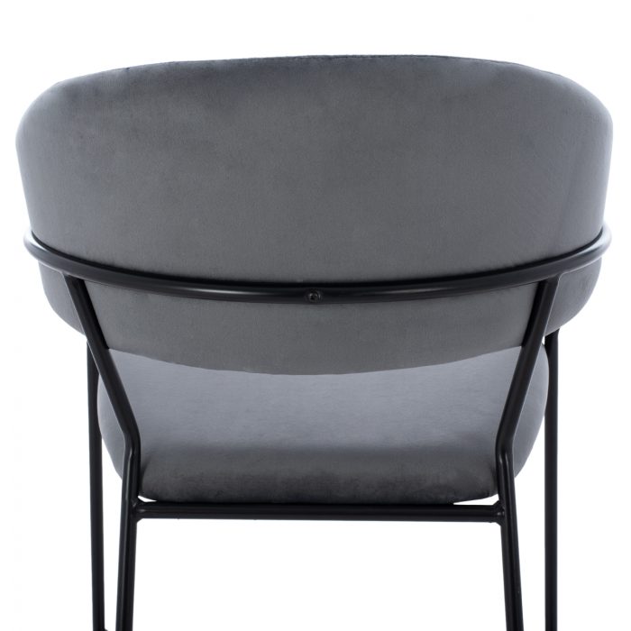 MEDIUM HEIGHT STOOL FB98734.01 GRAY VELVET WITH BLACK FRAME 60x55x100Y cm. - Image 7