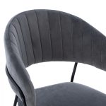 MEDIUM HEIGHT STOOL FB98734.01 GRAY VELVET WITH BLACK FRAME 60x55x100Y cm. - Image 8