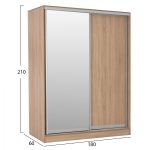 ΝΤΟΥΛΑΠΑ 2ΦΥΛΛΗ 180X60X210Υεκ. ΣΥΡΟΜΕΝΗ ΜΕ ΚΑΘΡΕΠΤΗ SONAMA OAK FB92437 - Image 2
