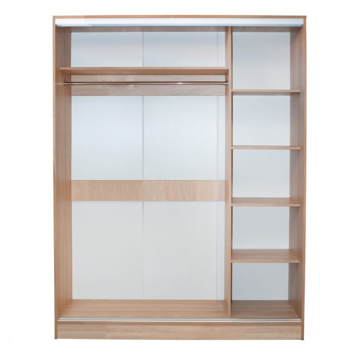 ΝΤΟΥΛΑΠΑ 2ΦΥΛΛΗ 180X60X210Υεκ. ΣΥΡΟΜΕΝΗ ΜΕ ΚΑΘΡΕΠΤΗ SONAMA OAK FB92437 - Image 5