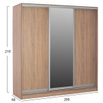 ΝΤΟΥΛΑΠΑ 3ΦΥΛΛΗ ΣΥΡΟΜΕΝΗ ΜΕ ΚΑΘΡΕΠΤΗ SONAMA OAK FB92435 200X60X210Υεκ - Image 2