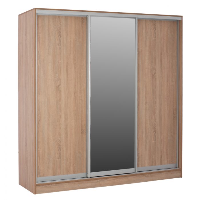 ΝΤΟΥΛΑΠΑ 3ΦΥΛΛΗ ΣΥΡΟΜΕΝΗ ΜΕ ΚΑΘΡΕΠΤΗ SONAMA OAK FB92435  200X60X210Υεκ - Image 1