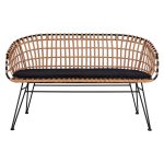 ΠΑΓΚΑΚΙ ΜΕΤΑΛΛΙΚΟ FB95692 ΜΕ WICKER ΜΑΥΡΟ ΜΠΕΖ 124x57x77Υ εκ. - Image 3