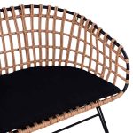 ΠΑΓΚΑΚΙ ΜΕΤΑΛΛΙΚΟ FB95692 ΜΕ WICKER ΜΑΥΡΟ ΜΠΕΖ 124x57x77Υ εκ. - Image 5