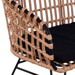 ΠΑΓΚΑΚΙ ΜΕΤΑΛΛΙΚΟ FB95692 ΜΕ WICKER ΜΑΥΡΟ ΜΠΕΖ 124x57x77Υ εκ. - Image 6