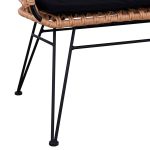 ΠΑΓΚΑΚΙ ΜΕΤΑΛΛΙΚΟ FB95692 ΜΕ WICKER ΜΑΥΡΟ ΜΠΕΖ 124x57x77Υ εκ. - Image 7
