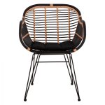 ΠΟΛΥΘΡΟΝΑ ΜΕ ΜΑΞΙΛΑΡΙ ΜΕΤΑΛΛΙΚΗ FB95663 ΜΕ WICKER ΜΠΕΖ & ΜΑΥΡΟ ΧΡΩΜΑ 58x60x82Υ εκ. - Image 3