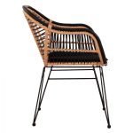 ΠΟΛΥΘΡΟΝΑ ΜΕ ΜΑΞΙΛΑΡΙ ΜΕΤΑΛΛΙΚΗ FB95663 ΜΕ WICKER ΜΠΕΖ & ΜΑΥΡΟ ΧΡΩΜΑ 58x60x82Υ εκ. - Image 4