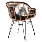 ΠΟΛΥΘΡΟΝΑ ΜΕ ΜΑΞΙΛΑΡΙ ΜΕΤΑΛΛΙΚΗ FB95663 ΜΕ WICKER ΜΠΕΖ & ΜΑΥΡΟ ΧΡΩΜΑ 58x60x82Υ εκ. - Image 5