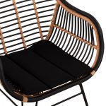 ΠΟΛΥΘΡΟΝΑ ΜΕ ΜΑΞΙΛΑΡΙ ΜΕΤΑΛΛΙΚΗ FB95663 ΜΕ WICKER ΜΠΕΖ & ΜΑΥΡΟ ΧΡΩΜΑ 58x60x82Υ εκ. - Image 7